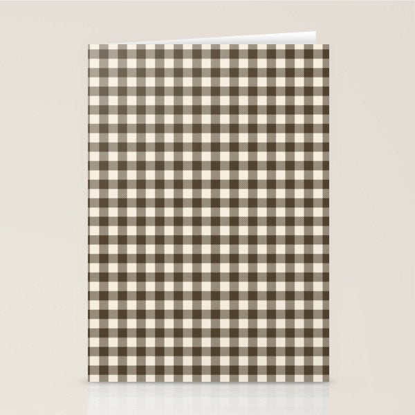 brown gingham Stationery Card Gallery Image 2