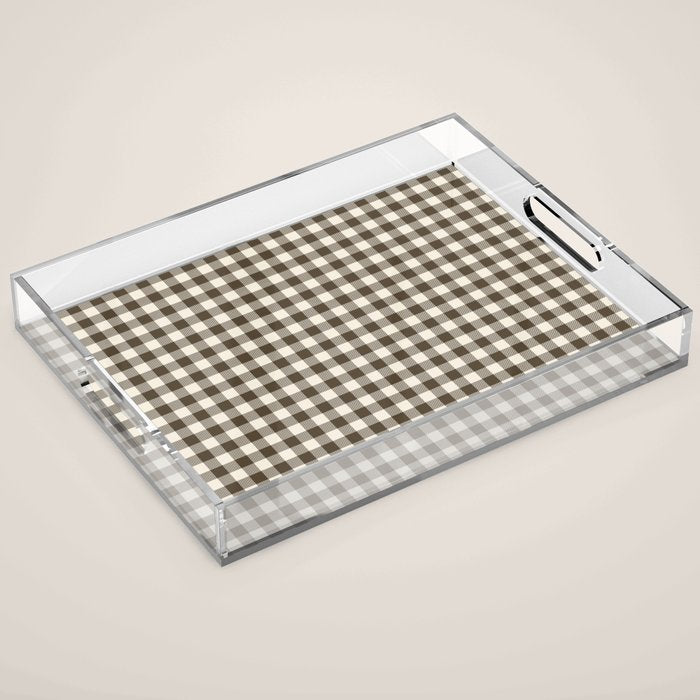 brown gingham Acrylic Tray Gallery Image 1