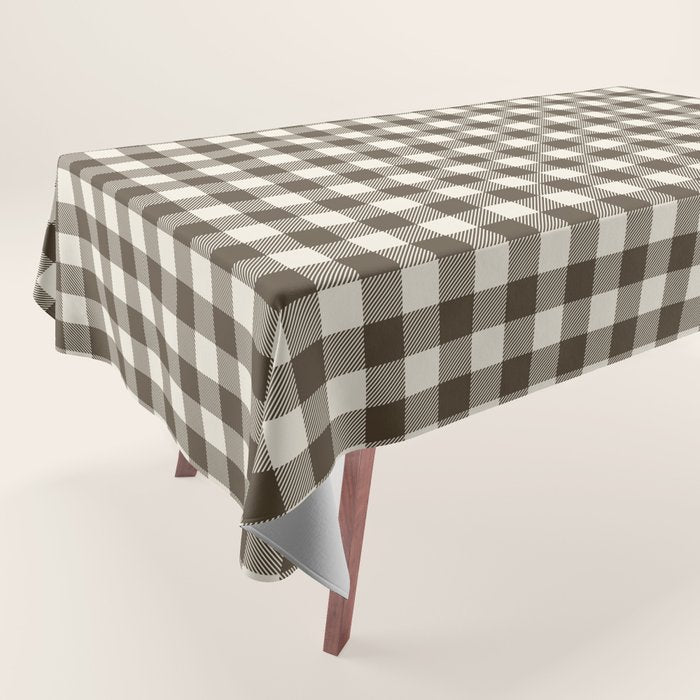 brown gingham Tablecloth Gallery Image 1