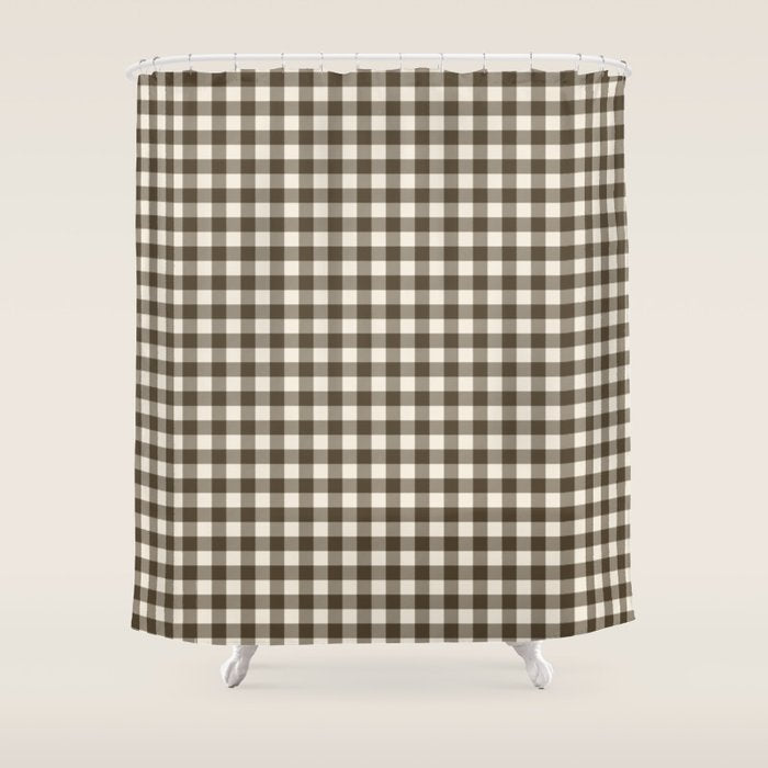brown gingham Shower Curtain Gallery Image 1
