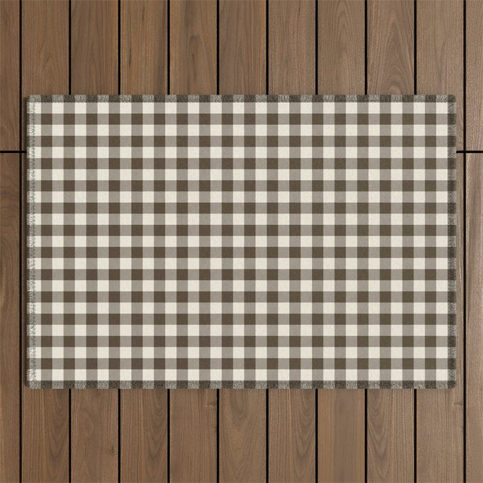 brown gingham Outdoor Rug Gallery Image 1