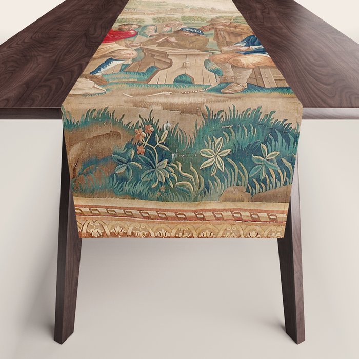 Verdure 18th Century French Tapestry Print Table Runner Gallery Image 1