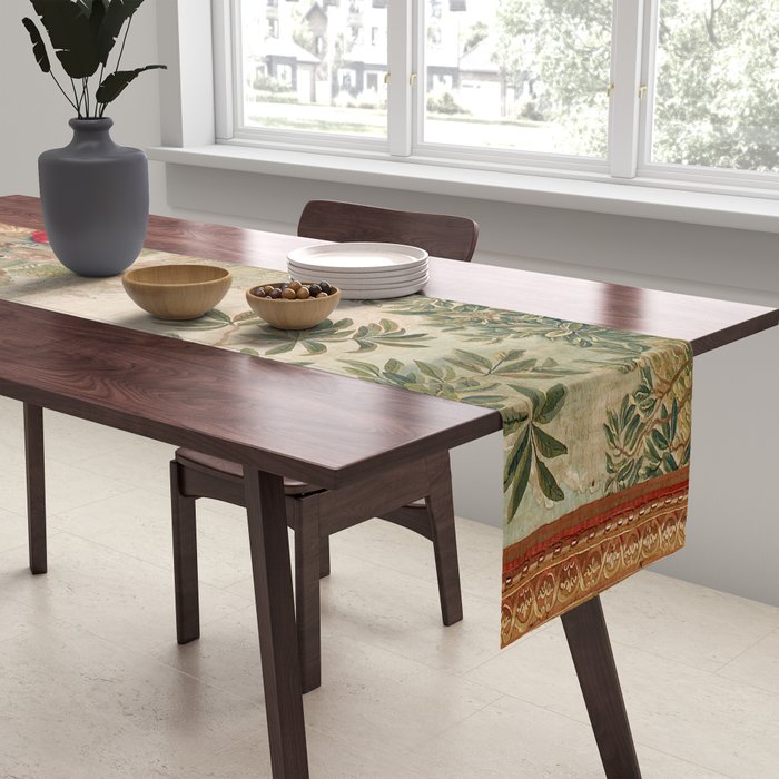 Verdure 18th Century French Tapestry Print Table Runner Gallery Image 2