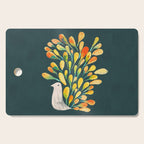 Watercolor Peacock Cutting Board Gallery Image 1
