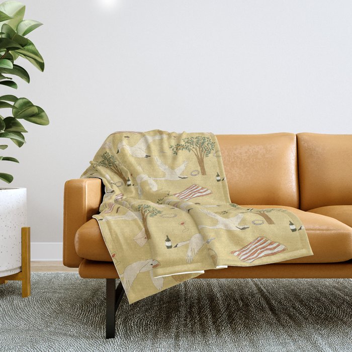 Picnic in the park Throw Blanket Gallery Image 1
