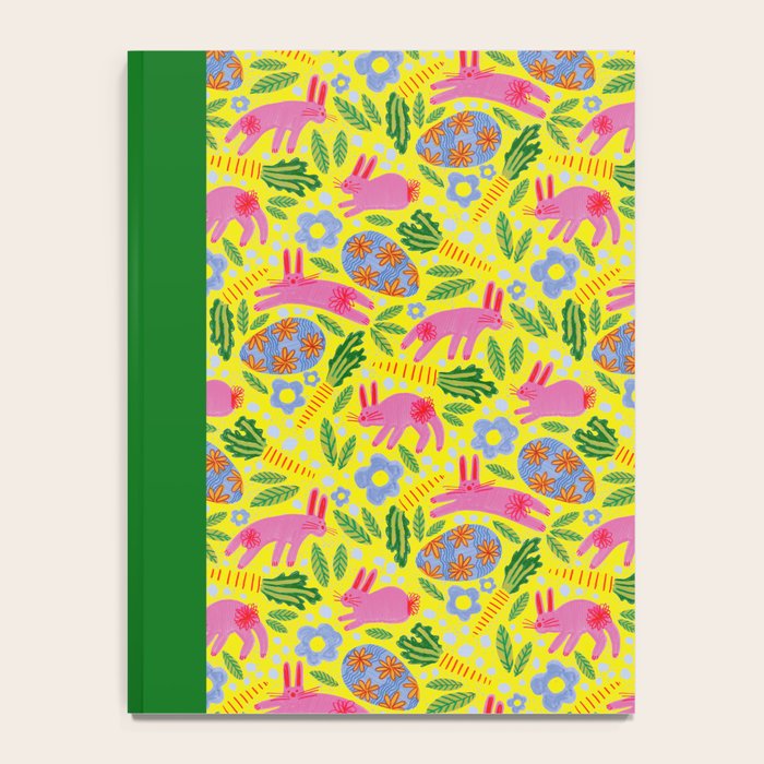 Cute Colorful Rabbits & Decorative Eggs in Yellow & Pink Notebook Gallery Image 4