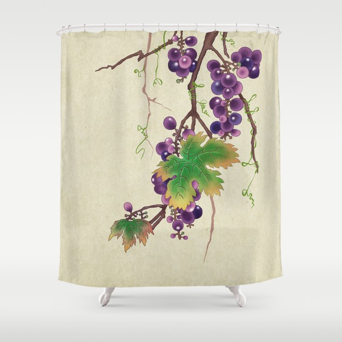 Minhwa : Grapevine Type (Korean traditional/folk art) Shower Curtain Gallery Image 1