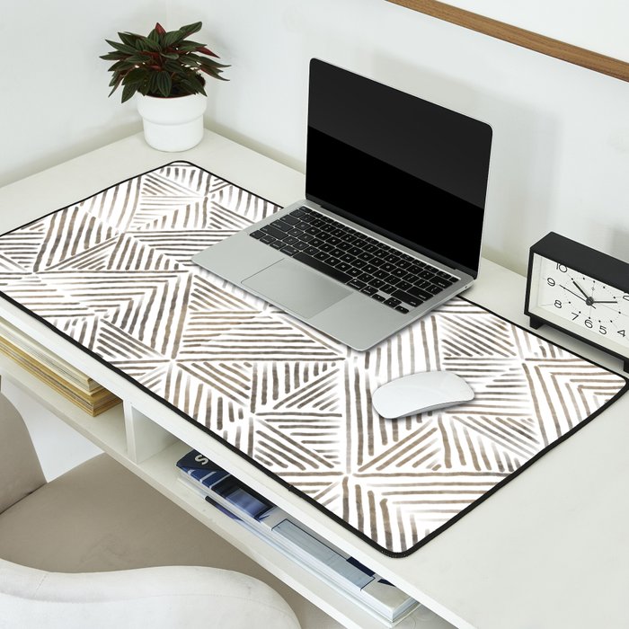 seamless pattern with graphic geometric stripes Desk Mat Gallery Image 2