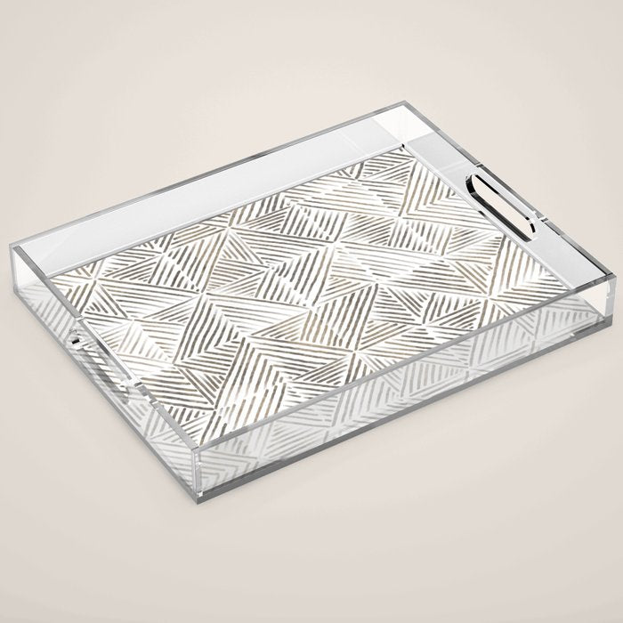 seamless pattern with graphic geometric stripes Acrylic Tray Gallery Image 1