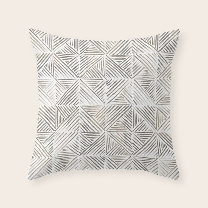 seamless pattern with graphic geometric stripes Throw Pillow Gallery Image 6