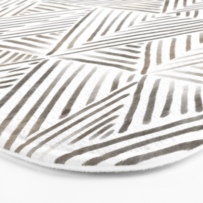 seamless pattern with graphic geometric stripes Bath Mat Gallery Image 3