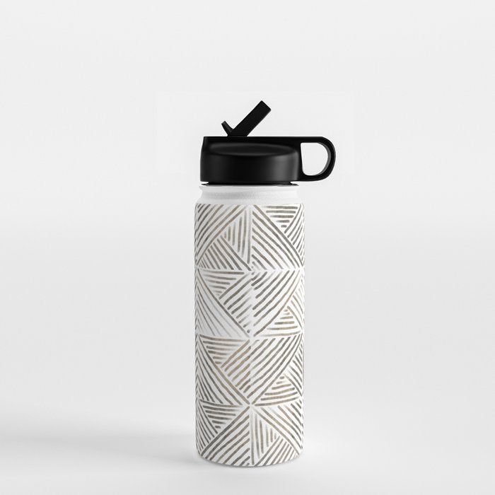 seamless pattern with graphic geometric stripes Water Bottle Gallery Image 1
