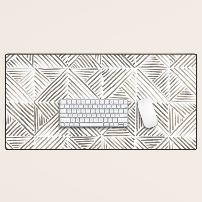 seamless pattern with graphic geometric stripes Desk Mat Gallery Image 1