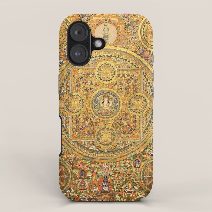 Buddhist Gold Avalokiteshvara Mandala Thangka iPhone Case Gallery Image 1