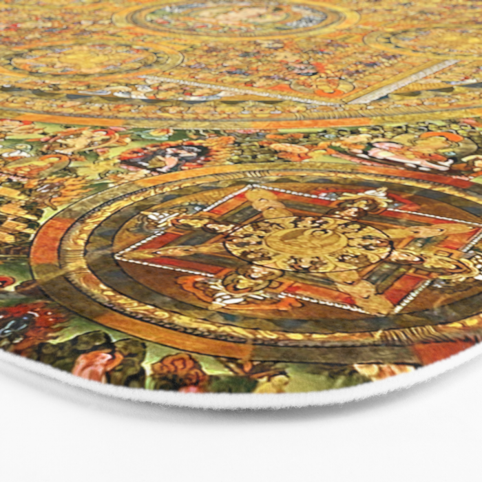 Buddhist Gold Avalokiteshvara Mandala Thangka Bath Mat Gallery Image 3