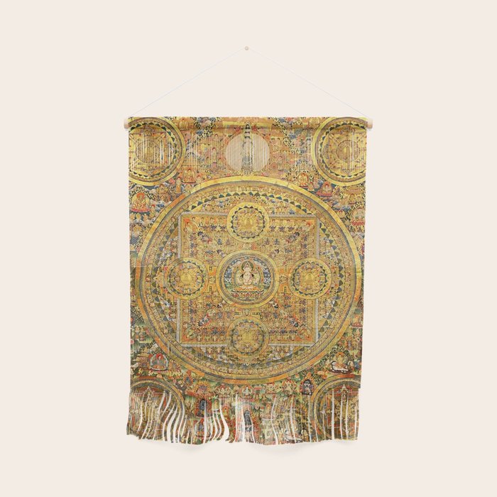 Buddhist Gold Avalokiteshvara Mandala Thangka Wall Hanging Gallery Image 1