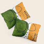 Modern Mid Century Fun Colorful Abstract Minimalist Painting Olive Green Yellow Ochre Buns Pillow Sham Gallery Image 3