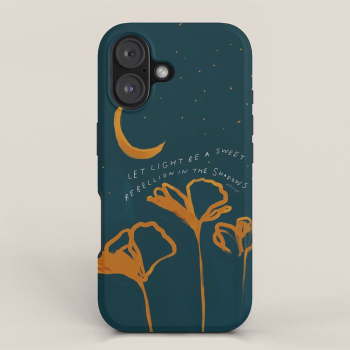 "Let Light Be A Sweet Rebellion In The Shadows" iPhone Case Gallery Image 1