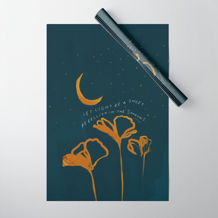 "Let Light Be A Sweet Rebellion In The Shadows" Wrapping Paper Gallery Image 1