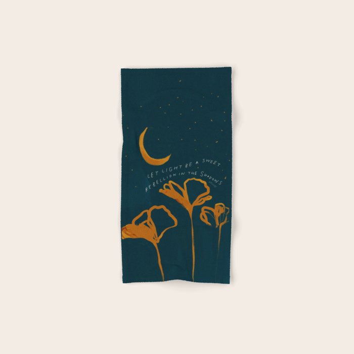 "Let Light Be A Sweet Rebellion In The Shadows" Bath Towel Gallery Image 1