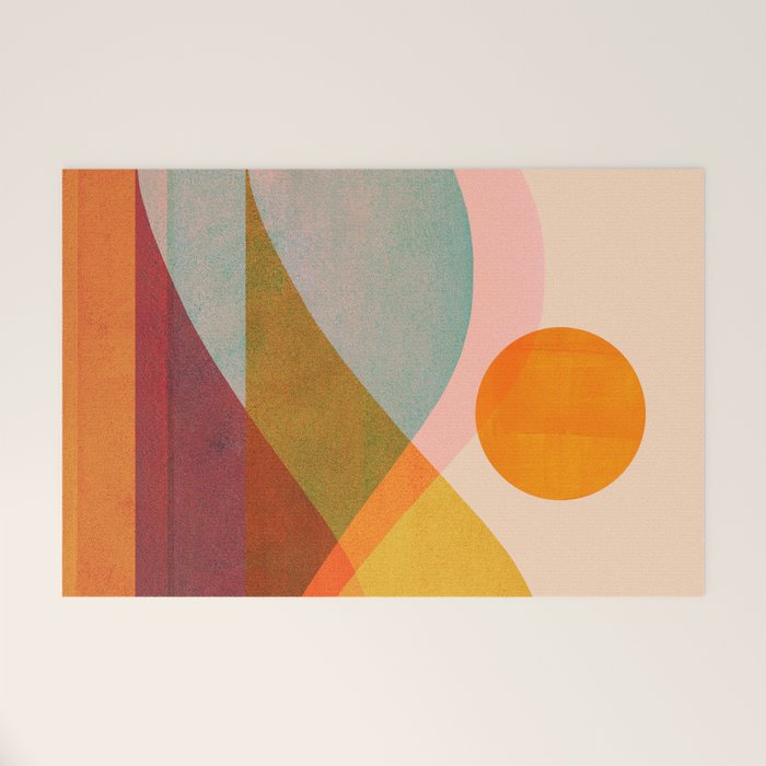 Abstraction_SUNSET_LANDSCAPE_POP_ART_Minimalism_018X Welcome Mat Gallery Image 1