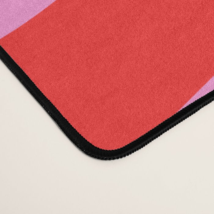 Bold Abstract Wavy Loops Pop Pattern in Preppy Pink and Red Desk Mat Gallery Image 4