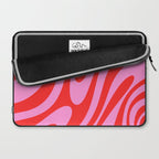 Bold Abstract Wavy Loops Pop Pattern in Preppy Pink and Red Laptop Sleeve Gallery Image 2
