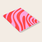Bold Abstract Wavy Loops Pop Pattern in Preppy Pink and Red Notebook Gallery Image 2