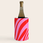 Bold Abstract Wavy Loops Pop Pattern in Preppy Pink and Red Wine Chiller Gallery Image 3