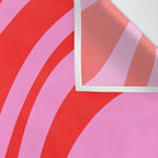 Bold Abstract Wavy Loops Pop Pattern in Preppy Pink and Red Wall Tapestry Gallery Image 3