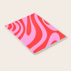 Bold Abstract Wavy Loops Pop Pattern in Preppy Pink and Red Notebook Gallery Image 3