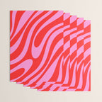 Bold Abstract Wavy Loops Pop Pattern in Preppy Pink and Red Wrapping Paper Gallery Image 3