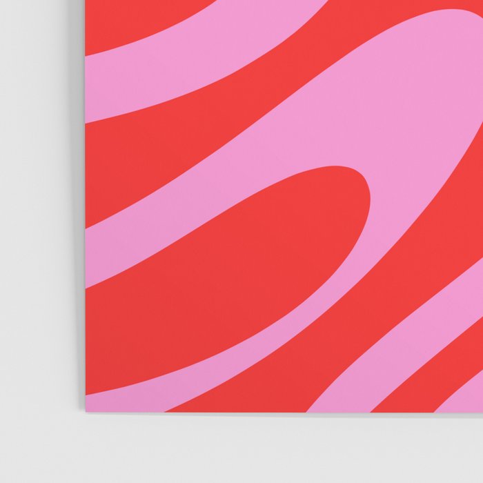Bold Abstract Wavy Loops Pop Pattern in Preppy Pink and Red Poster Gallery Image 3