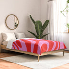 Bold Abstract Wavy Loops Pop Pattern in Preppy Pink and Red Comforter Gallery Image 2