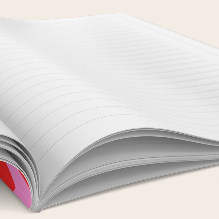 Bold Abstract Wavy Loops Pop Pattern in Preppy Pink and Red Notebook Gallery Image 2