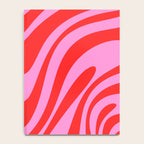 Bold Abstract Wavy Loops Pop Pattern in Preppy Pink and Red Notebook Gallery Image 4