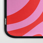 Bold Abstract Wavy Loops Pop Pattern in Preppy Pink and Red Laptop Sleeve Gallery Image 3