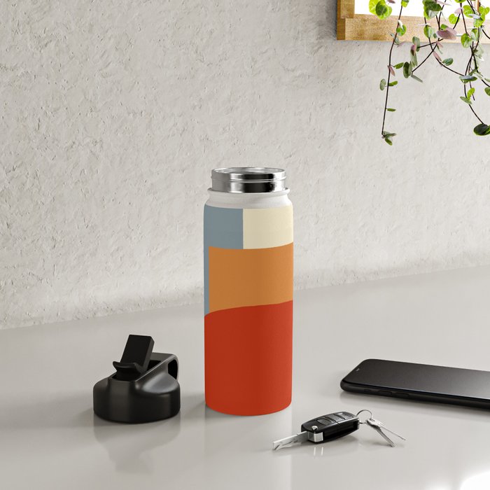 Bauhaus Reflection Number 1 - Navy Colors  Water Bottle Gallery Image 4