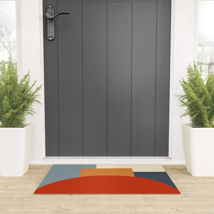 Bauhaus Reflection Number 1 - Navy Colors  Welcome Mat Gallery Image 3