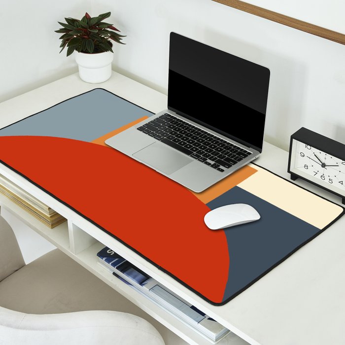 Bauhaus Reflection Number 1 - Navy Colors  Desk Mat Gallery Image 2
