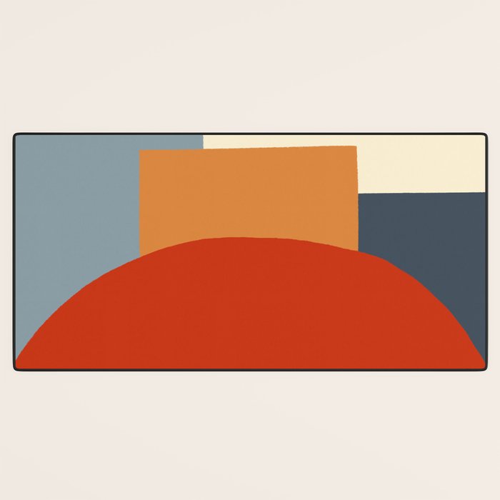 Bauhaus Reflection Number 1 - Navy Colors  Desk Mat Gallery Image 3