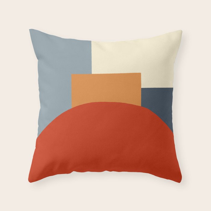 Bauhaus Reflection Number 1 - Navy Colors  Throw Pillow Gallery Image 1