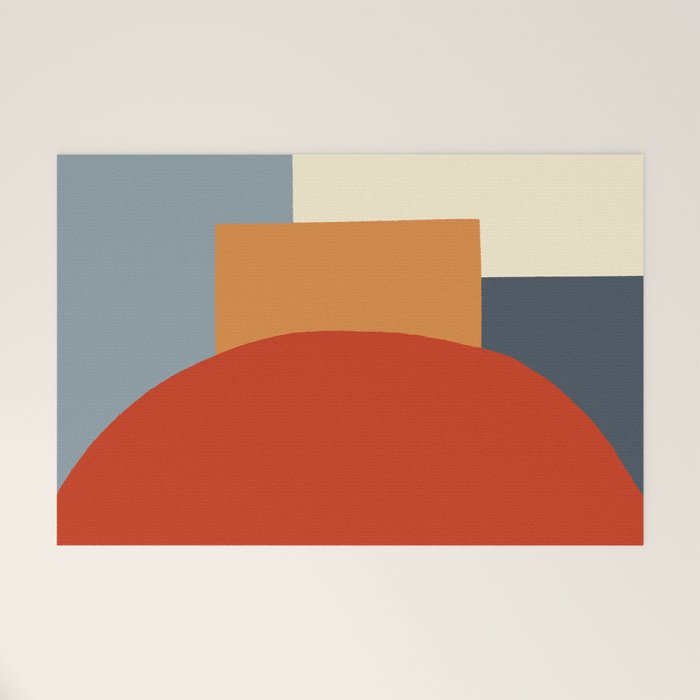 Bauhaus Reflection Number 1 - Navy Colors  Welcome Mat Gallery Image 1
