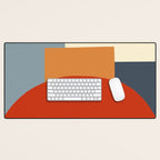 Bauhaus Reflection Number 1 - Navy Colors  Desk Mat Gallery Image 1