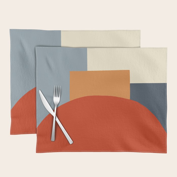 Bauhaus Reflection Number 1 - Navy Colors  Placemat Gallery Image 1