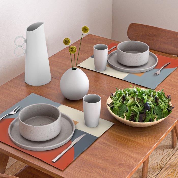 Bauhaus Reflection Number 1 - Navy Colors  Placemat Gallery Image 2