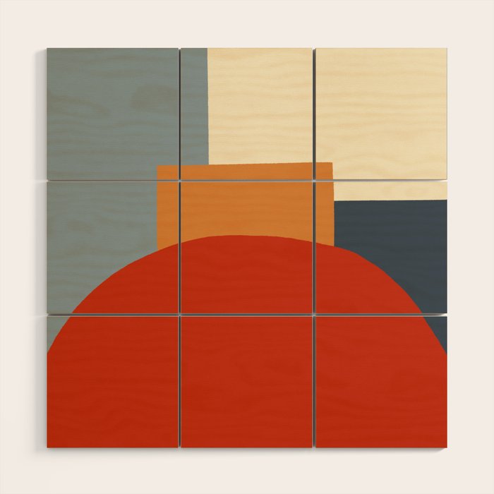 Bauhaus Reflection Number 1 - Navy Colors  Wood Wall Art Gallery Image 1