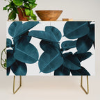 Indigo Blue Plant Leaves Credenza Gallery Image 1