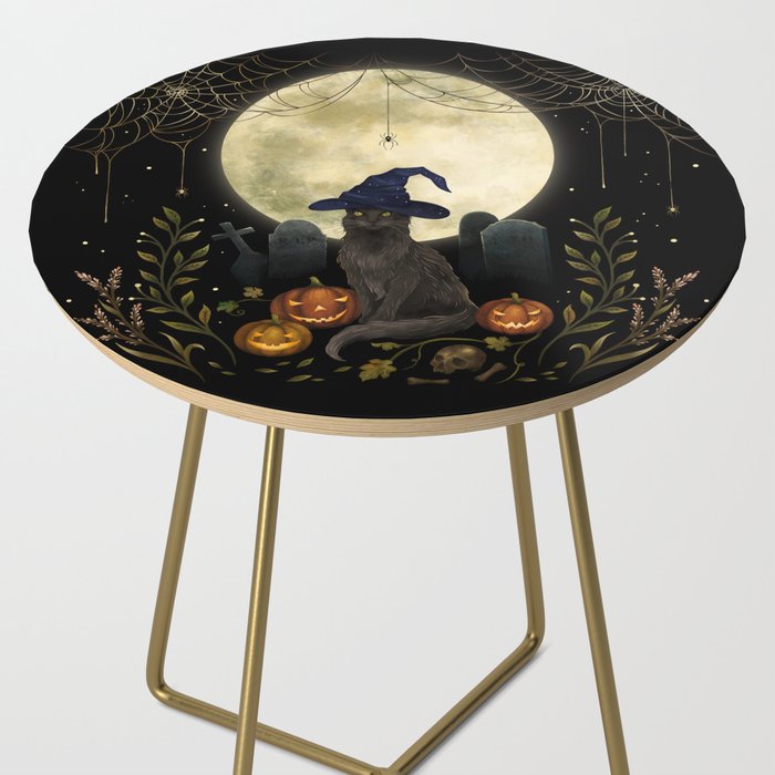 The Black Cat on Halloween Night Side Table Gallery Image 2