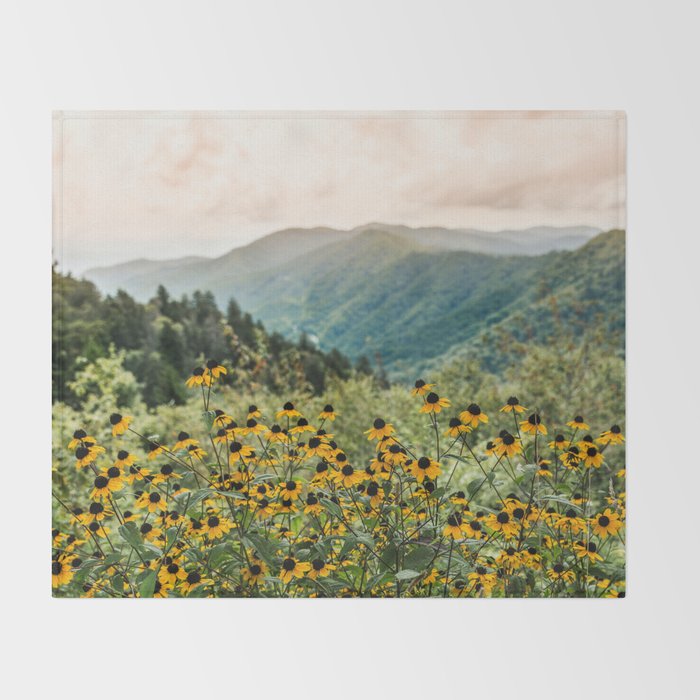 Smoky Mountains Wildflower Nature Photography Throw Blanket Gallery Image 2